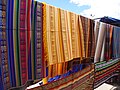 Textiles made from Alpaca wool at the Otavalo Artisan Market in the Andes Mountains, Ecuador