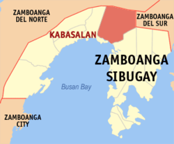 Map of Zamboanga Sibugay with Kabasalan highlighted