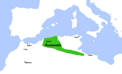 Approximate extent of Rustamid control in the 9th century