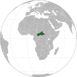 Vị trí của Cộng hòa Trung Phi