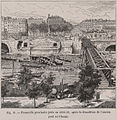 Passerella provisoria gettata nel 1858-59, dopo la demolizione dell'antico ponte