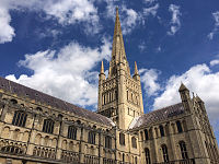 Norwich Cathedral: spire and south transept