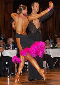 Latin Ballroom dancers perform the Tango.