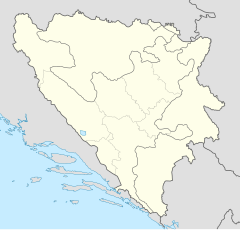 Map of the Independent State of Croatia with mark showing location of Sanski Most