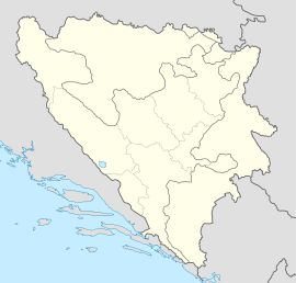 Trebinje na mapi Bosne i Hercegovine