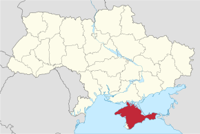 Kart over Den autonome republikken Krim