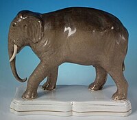 Large elephant figure, circa 1860.