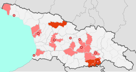 Карта распространения COVID-19 в Грузии