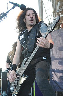 Bello performing with Anthrax in 2015