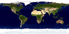 Mapa konturowa świata, u góry po prawej znajduje się punkt z opisem „Azja”