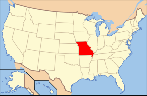 地图中高亮部分为密蘇里州