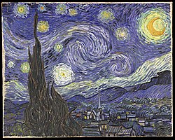 Pintura: A noite estrelada (1889), de Vincent van Gogh.
