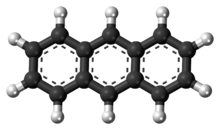 Ball-and-stick model of the anthracene molecule