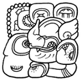 Image 63Mayan representative hieroglyphic of the Yax Kuk Mo Dynasty that later would became the emblem of the Kingdom of "Oxwitik" also known as Copán. (from History of Honduras)