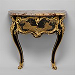 Side table (commode en console); by Bernard II van Risamburgh; c.1755-1760; Japanese lacquer, gilt-bronze mounts and Sarrancolin marble top; height: 90.2 cm; Metropolitan Museum of Art