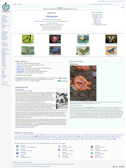 Detail of the Wikispecies main page.