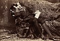 Зображення 11Oscar Wilde reclining with Poems, by Napoleon Sarony, in New York in 1882. Wilde often liked to appear idle, though in fact he worked hard; by the late 1880s he was a father, an editor, and a writer.