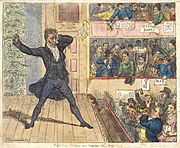 Satirical representation of audience reaction (1809)