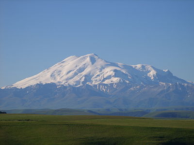 Mount Elbrus, the highest mountain of Russia and Europe.