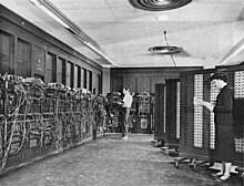 Glen Beck and Betty Snyder program the ENIAC in building 328 at the Ballistic Research Laboratory.jpg