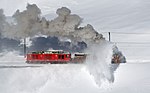 スイス・レーティッシュ鉄道のロータリー雪かき車