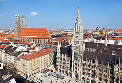 München, pogled iz centra prema sjeverozapadu grada