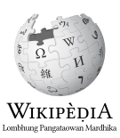 Wikipedia logo showing "Wikipedia: The Free Encyclopedia" in Madurese