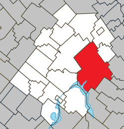 Location within Les Appalaches RCM