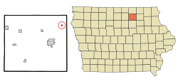 Location of Colwell, Iowa.