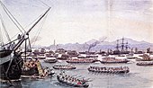Þann 24. maí 1841 hóf breski herinn umsátur um borgina Guangzhou. Fyrra ópíumstríðið endaði með auðmýkjandi ósigri fyrir Kína.