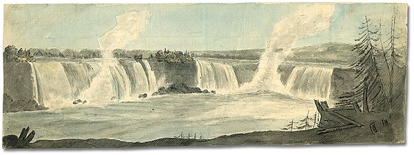 Элизабет Симко[en]. «Ниагарский водопад, Онтарио» (1792)