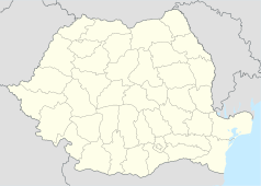Mapa konturowa Rumunii, na dole nieco na prawo znajduje się punkt z opisem „Jilava”