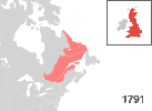 Lower Canada from 1791 to 1841. (Patriots' War in 1837, Canada East in 1841)