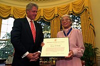 Parks and U.S. President Bill Clinton