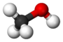 Кулестрижнева модель молекули метанолу — найпростішого спирту