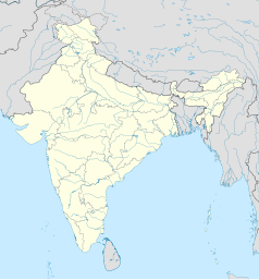 Mapa konturowa Indii, blisko centrum u góry znajduje się punkt z opisem „Maniyar”