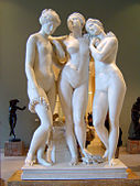 Les Trois Graces, Marble, exhibited at the 1831 Salon. The plaster model was finished by 1825, The Louvre, Paris, Department of Sculptures, Richelieu, ground floor, room 32