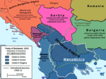 Поделба на Македонија по Букурешкиот договор.