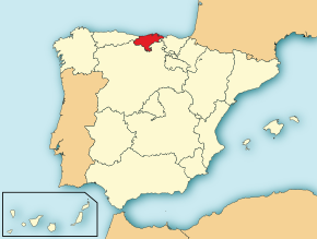 Poziția regiunii Comunidad Autónoma de Cantabria