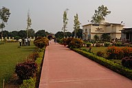 The Vikramshila Museum at the entrance of the Excavation site. It holds many exhibits which have been excavated from the ruins, these include monuments, art figures, utensils, coins, weapons and jewellery.