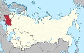 Ukraina Şuralar Sotsialistik Cumhuriyeti haritada