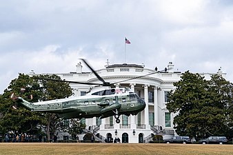 Marine One helicopter, when the president is aboard