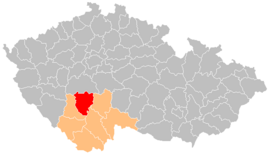 Poloha okresu Písek v Česku (klikacia mapa)