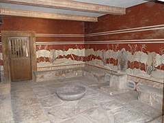 Реставрированный тронный зал, Кносс (1450 - 1350/1300 гг. до н. э.)
