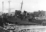 HMS Campbeltown during the St Nazaire Raid