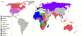Oversikt over koloniane til ulike land i verda i 1914