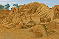 Sand sculpting at the Dinostory Festival in Frankston, Vic