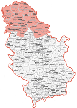 Воєводина на мапі Сербії