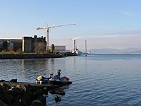 Ferguson Shipbuilders, the last shipyard on the Lower Clyde, close by Newark Castle, Port Glasgow, at the upper end of the firth