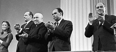 Лауреаты Ленинских премий Майя Плисецкая, Николай Черкасов, Александр Дейнека, Василий Песков и Мстислав Ростропович, 1964 год.
